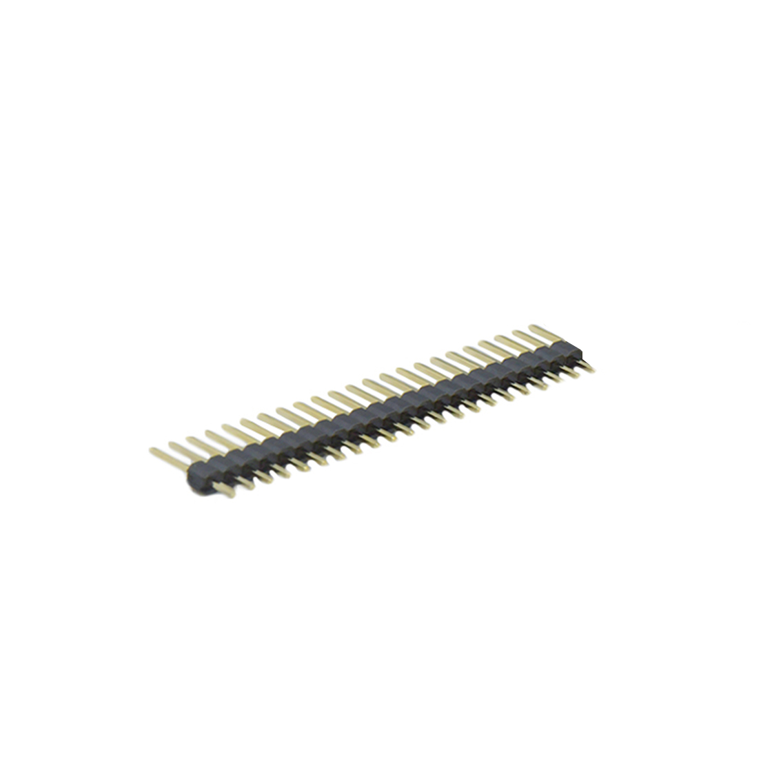 PH2541 排针连接器 Pitch 2.54mm 180° 单排 DIP 单塑 无卤排针 L=11.5MM 1X23Pin 黑色 PA6T，94V-0 镀全金G/F